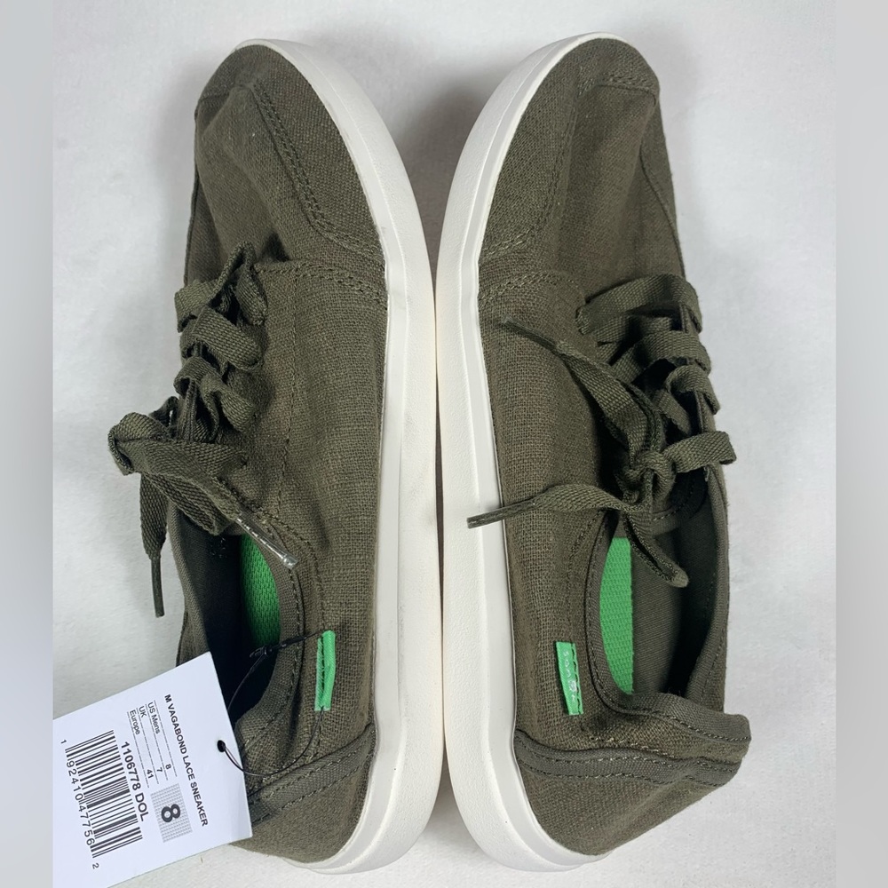 NEW Sanuk Men's Vagabond Lace Linen Sneaker Sz 8 - Picture 5 of 8